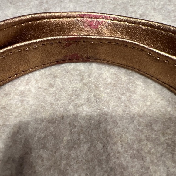 Y2K Michelle Genuine Leather Metallic Handbag Gold Bronze Copper Italian Purse - Picture 7 of 16